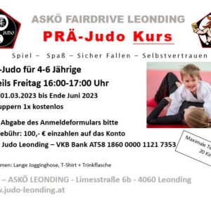 PRÄ-Judo Kurs ab Freitag 1.März 2024